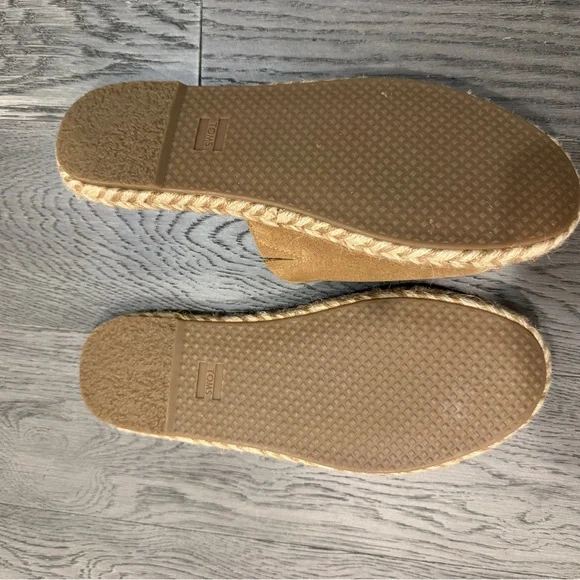 TOMS Brown Suede Espadrille Slides - Picture 2 of 2